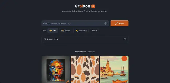 Интерфейс Craiyon