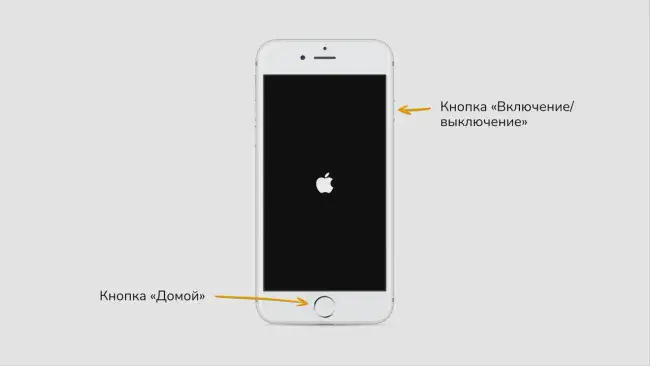 Принудительная перезагрузка iPhone 6, 6s, SE (1-го поколения)