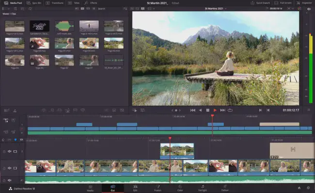 Интерфейс программы DaVinci Resolve