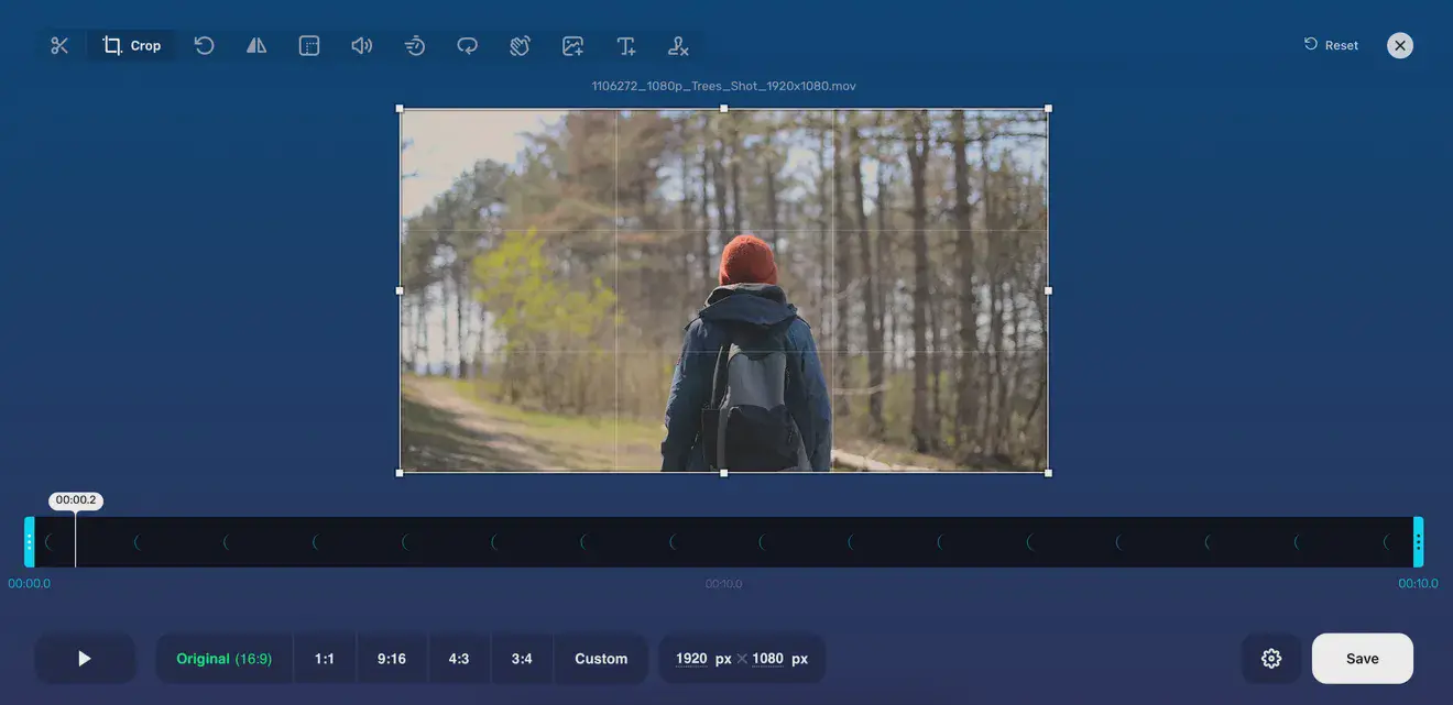 Скриншот интерфейса онлайн-сервиса Video Cutter 123 Apps